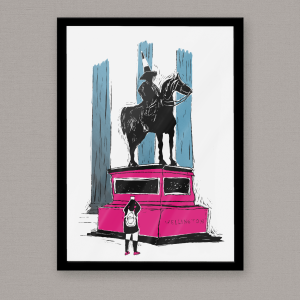 Glasgow Duke of Wellington statue Art Print