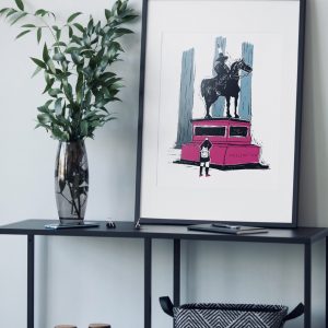 Glasgow Duke of Wellington statue Art Print